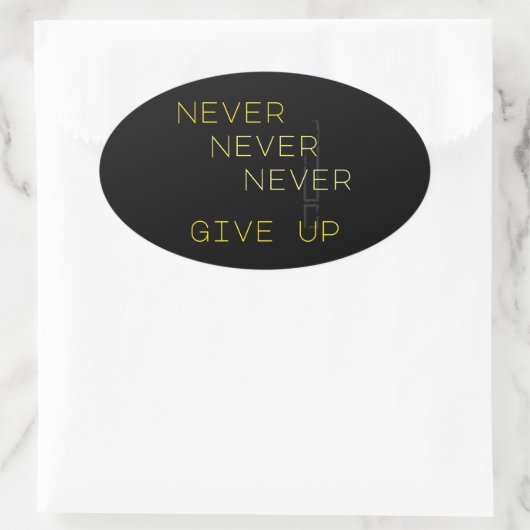 Geben Sie nie auf Ovale Sticker (Tas)