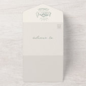 gebergte Rustic Emerald QR-code RSVP All In One Uitnodiging (Buitenkant)