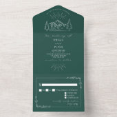  gebergte Rustic Emerald RSVP All In One Uitnodiging (Binnen)