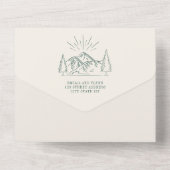  gebergte Rustic Emerald RSVP All In One Uitnodiging (Achterkant)