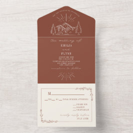  gebergte Rustic Terracotta RSVP All In One Uitnodiging