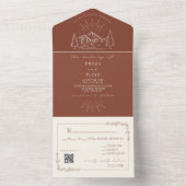 gebergte Rustic Terracotta RSVP QR All In One Uitnodiging (Binnen)