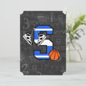 Gebersonaliseerde initiële basketbal letter S Kaart (Staand voorkant)