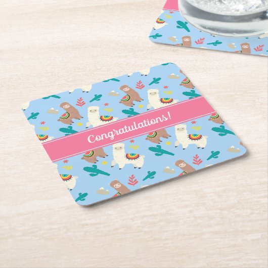  gebeurtenis Alpaca/Llama Kartonnen Onderzetters (Schuin)