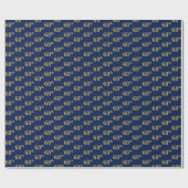 Gebeurtenis blauw, Faux Gold 60th (Zestigste) Cadeaupapier (Vlak)