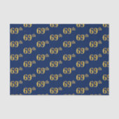 Gebeurtenis blauw, Faux Gold 69th (negenenzestig) Tissuepapier (Voorkant)