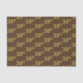 Gebeurtenis bruin, Faux Gold 30th (Dertigste) Tissuepapier (Voorkant)