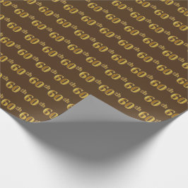 Gebeurtenis bruin, Faux Gold 60th (Zestigste) Cadeaupapier