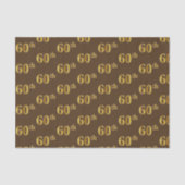 Gebeurtenis bruin, Faux Gold 60th (Zestigste) Tissuepapier (Voorkant)