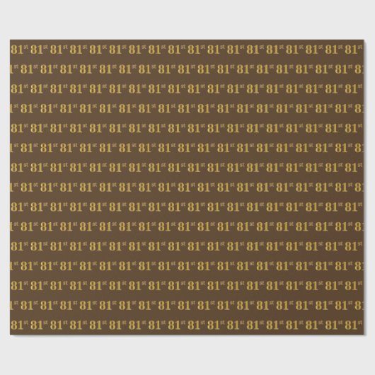 Gebeurtenis bruin, Faux Gold 81st (achttig-eerste) Cadeaupapier (Vlak)