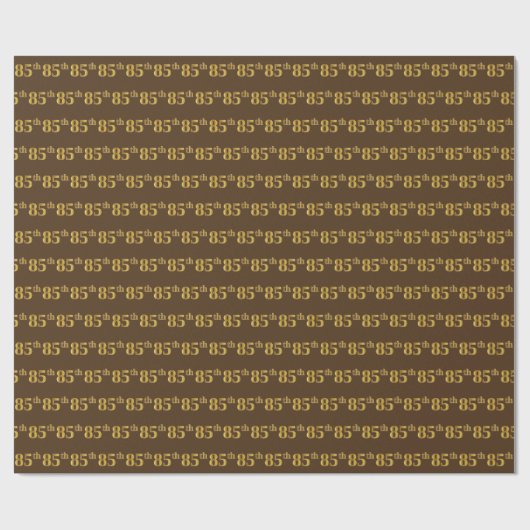 Gebeurtenis bruin, Faux Gold 85th (85th) Cadeaupapier (Vlak)