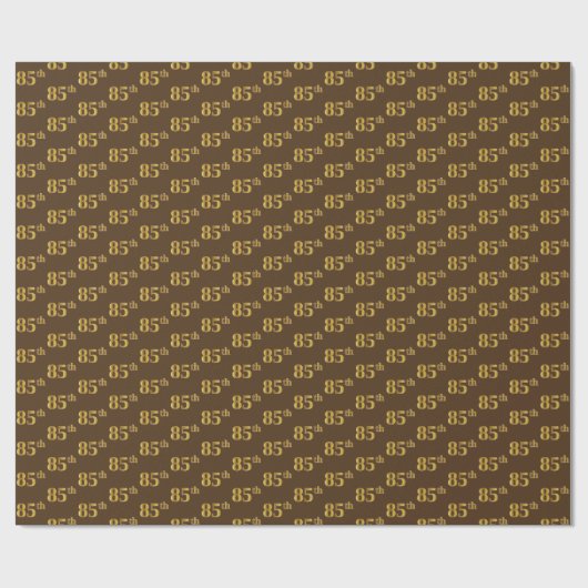 Gebeurtenis bruin, Faux Gold 85th (85th) Cadeaupapier (Vlak)