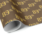 Gebeurtenis bruin, Faux Gold 89th (89ste) Cadeaupapier (Rol Hoek)