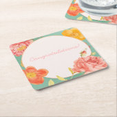  gebeurtenis Floral Kartonnen Onderzetters (Schuin)