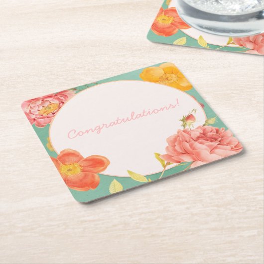  gebeurtenis Floral Kartonnen Onderzetters (Schuin)