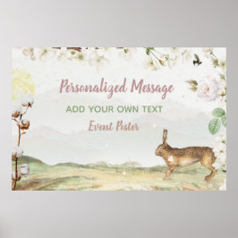 Gebeurtenis Floral/Rabbit Poster