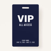 Gebeurtenis-id voor eenvoudige VIP All Access Pass Badge (Voorkant)