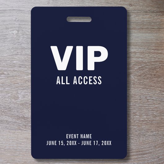 Gebeurtenis-id voor eenvoudige VIP All Access Pass Badge