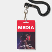 Gebeurtenis-id voor Media All Access Pass Badge (Voorzijde met lanyard)