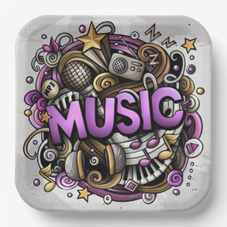 Gebeurtenis muziekproductie papieren bordje