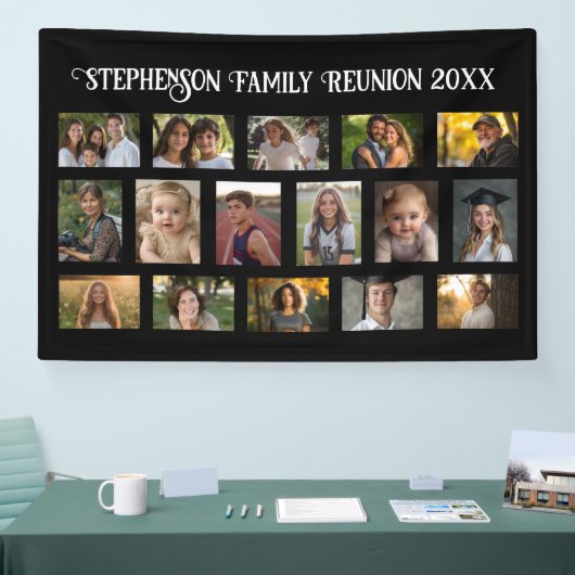 Gebeurtenis of familiereünie 16 Photo Collage Bann Spandoek (Beurs)