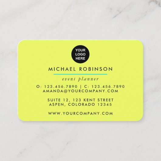 Gebeurtenis Planner B voor ananassen van turquoise Visitekaartje (Achterkant)