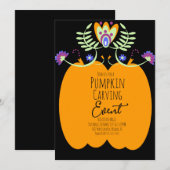 Gebeurtenis van de Halloween Pumpkin Carving Party Kaart (Voorkant / Achterkant)