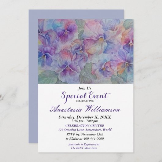 GEBEURTENIS VAN DE HUISPARTIJ INVITE KAART (Voorkant / Achterkant)