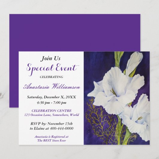 GEBEURTENIS VAN ELEGANTE GEBEURTENISSEN KAART (Voorkant / Achterkant)