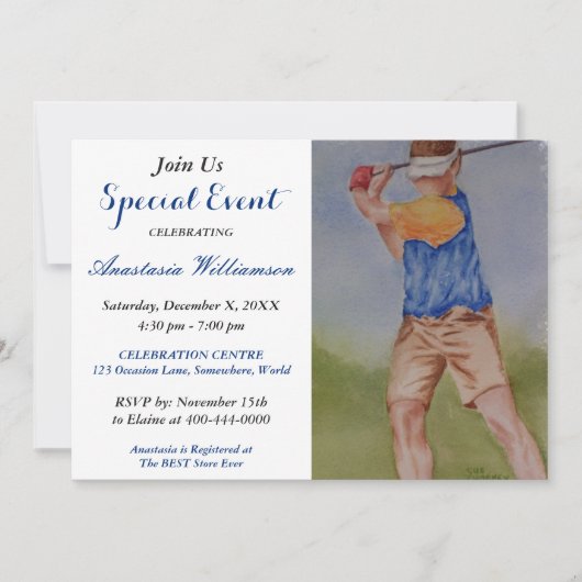 GEBEURTENIS VAN GOLF INVITE KAART (Voorkant)