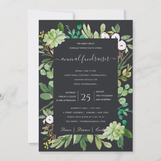 GEBEURTENIS VAN waterverf WREATH FOLIAGE CORPORATE Kaart (Voorkant)