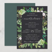 GEBEURTENIS VAN waterverf WREATH FOLIAGE CORPORATE Kaart (Voorkant / Achterkant)