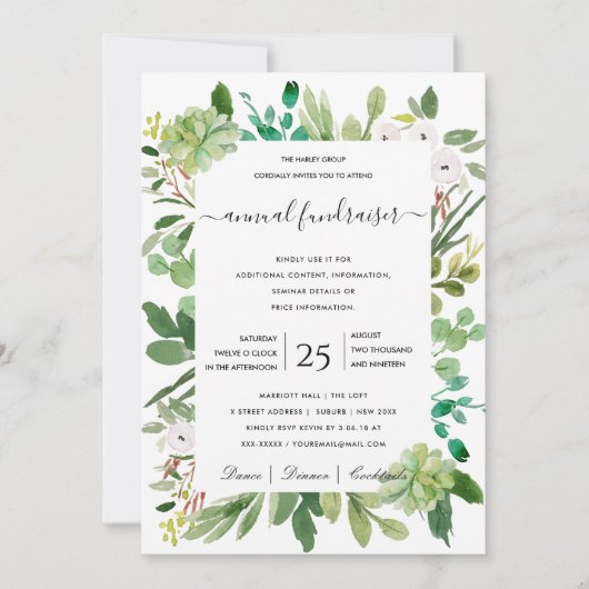 GEBEURTENIS VAN waterverf WREATH FOLIAGE CORPORATE Kaart (Voorkant)