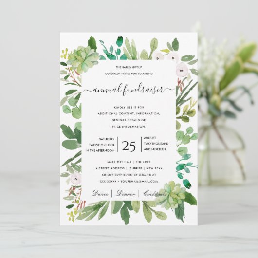 GEBEURTENIS VAN waterverf WREATH FOLIAGE CORPORATE Kaart (Staand voorkant)