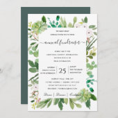 GEBEURTENIS VAN waterverf WREATH FOLIAGE CORPORATE Kaart (Voorkant / Achterkant)