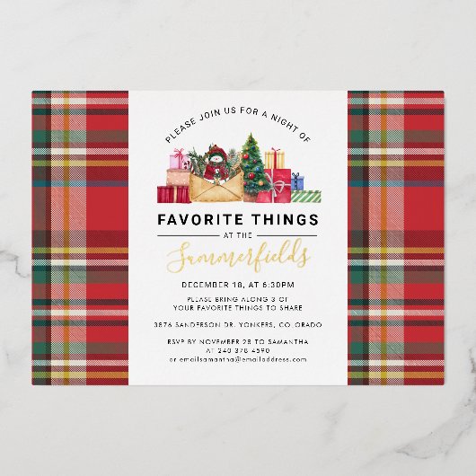 Gebeurtenis voor favoriete kerstfeestdagen Gold Folie Feestdagenkaart (Voorkant)