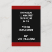 Gebeurtenis voor het testen van wijn Mini Invite C Informatiekaartje (Achterkant)