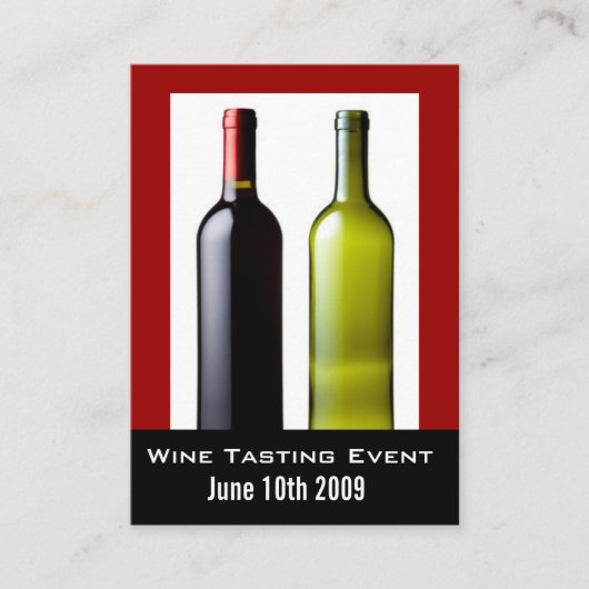 Gebeurtenis voor het testen van wijn Mini Invite C Informatiekaartje (Voorkant)