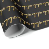 Gebeurtenis zwart, Faux Gold 77th (Zeventig-Zevend Cadeaupapier (Rol Hoek)
