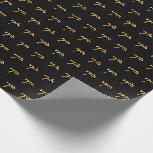 Gebeurtenis zwart, Faux Gold 7th (7e) Cadeaupapier (Hoek)