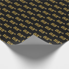 Gebeurtenis zwart, Faux Gold 88th (achtentwintig) Cadeaupapier