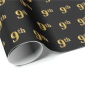 Gebeurtenis zwart, Faux Gold 9th (negende) Cadeaupapier (Rol Hoek)