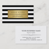 Gebeurtenisfotograaf - Moderne zwarte strepen Visitekaartje (Voorkant / Achterkant)