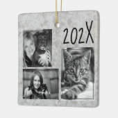 Gebeurtenisgeheugen voor monochrome multifotofamil keramisch ornament (Links)