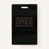 Gebeurtenismedewerkers | Modern Faux Roos Gold op  Badge (Achterkant)