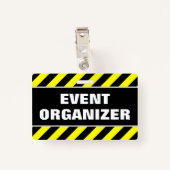 "GEBEURTENISORGANISATIE" + Band- en gele Stripes Badge (Achterkant met clip)