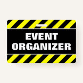 "GEBEURTENISORGANISATIE" + Band- en gele Stripes Badge (Achterkant)