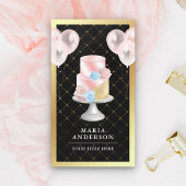 Gebeurtenispanner voor goudflesblush roze Cake Bal Visitekaartje