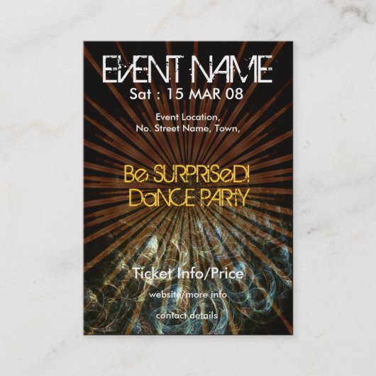 GEBEURTENISPARTIJ miniFLYER #001 Visitekaartje (Voorkant)