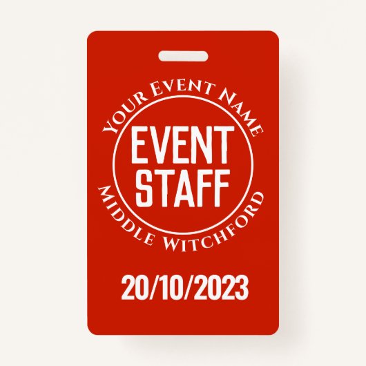 Gebeurtenispersoneelsbadge Badge (Voorkant)